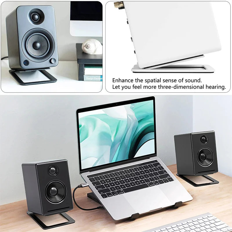 Speaker Support Base Carbon Steel For Tabletop Speaker Bottom Stand with Shock Absorption Enhanced Sound Quality Soundbox Rack