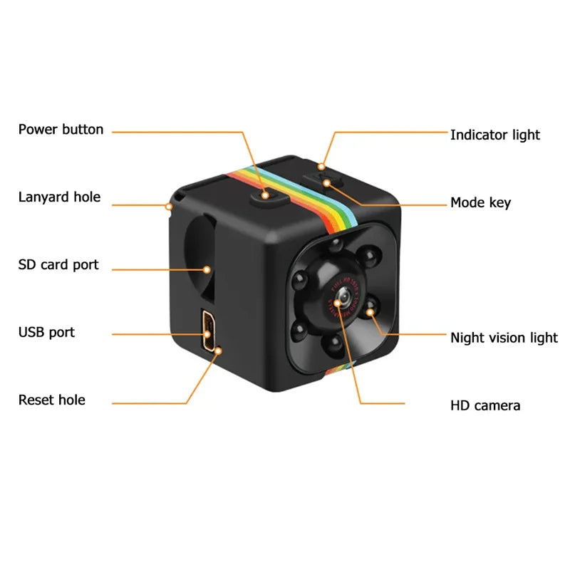 Xiaomi Mini Camera HD Portable Small Nanny Cam Video Voice Mini DV Recorder Indoor Covert Security Camera for Home and Office