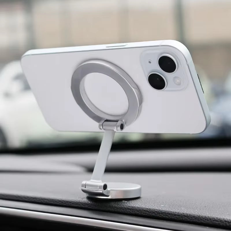 Foldable Magnetic Car Phone Holder Metal Phone Holder for Magsafe 360° Adjustable Magnetic Car Bracket for Iphone 14 13 12 Pro