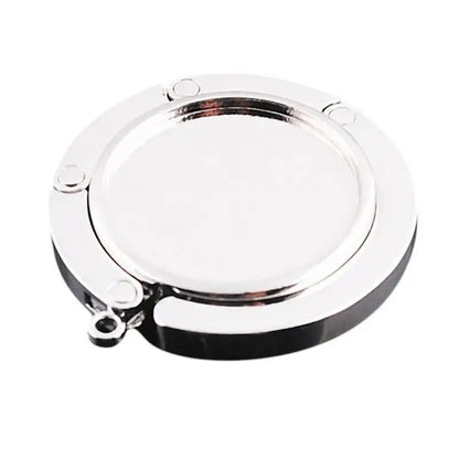 Portable Folding Bag Hanger Handbag Hook Holder Table Hook Crystal Alloy Purse Bag Holder Circle Shape Bag Accessories