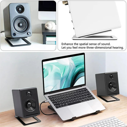 Speaker Support Base Carbon Steel For Tabletop Speaker Bottom Stand with Shock Absorption Enhanced Sound Quality Soundbox Rack