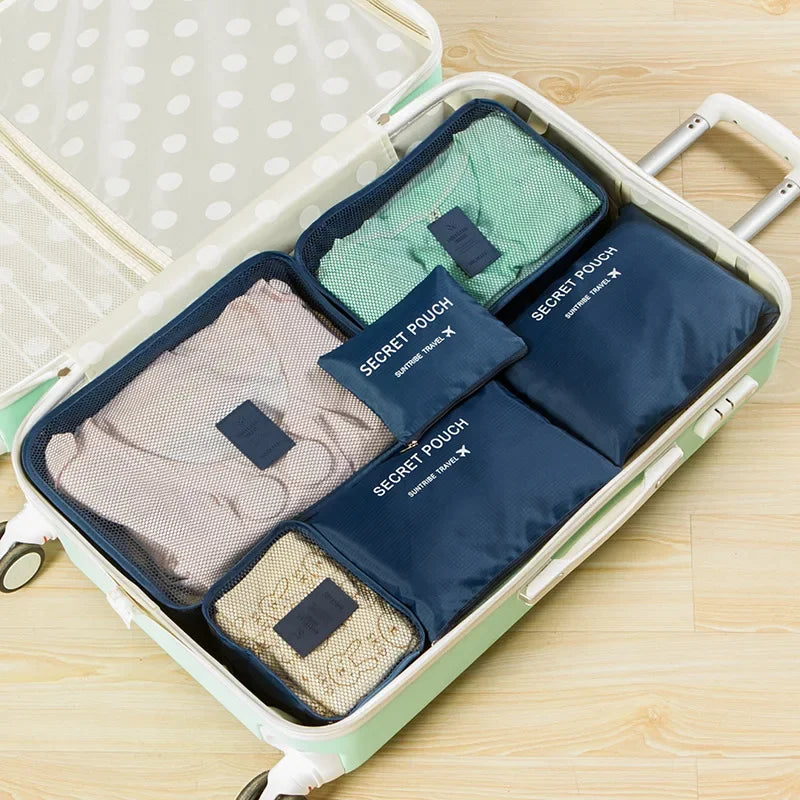 6pcs Travel Organizer Storage Bags Portable Travel Suitcases Organizer Travel Bag for Women Luggage Organizer Clothes Shoes Bag