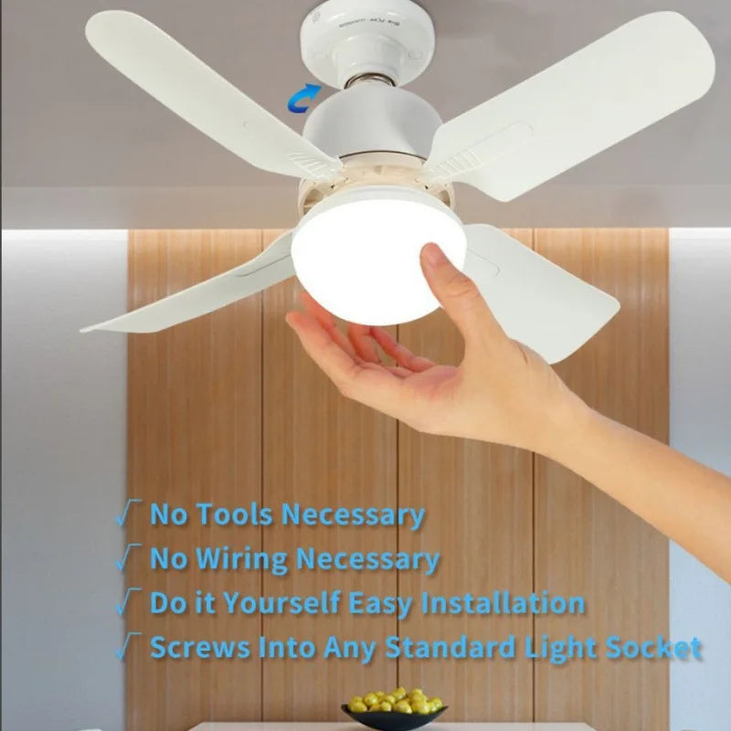 Household detachable fan blades, small fan, restaurant bedroom, intelligent remote control ceiling fan, wind and light adjustmen