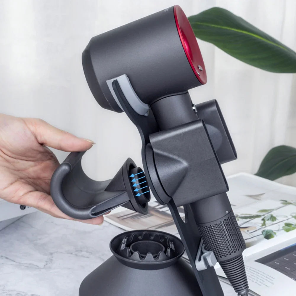Hair Dryer Stand Holder Bathroom Accessories Organizer Portable Bracket Punch Free Organizer Hair Dryer Storage Space Aluminum