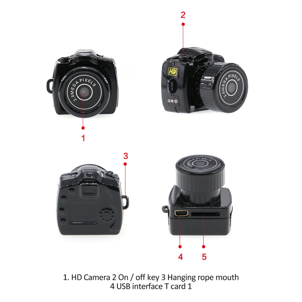 Mini Camera HD Audio Video Recorder Security Ultra Small Body Camera Portable Outdoor Sports DV DVR Y2000 Surveillance Camcorder