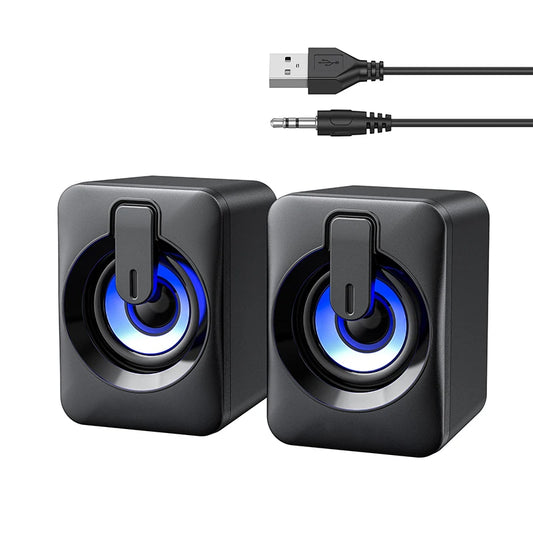 Computer Speakers HiFi Stereo Microphone Audio PC Speaker USB Wired Caixa De Som with LED Light for Desktop Computers PC Laptops