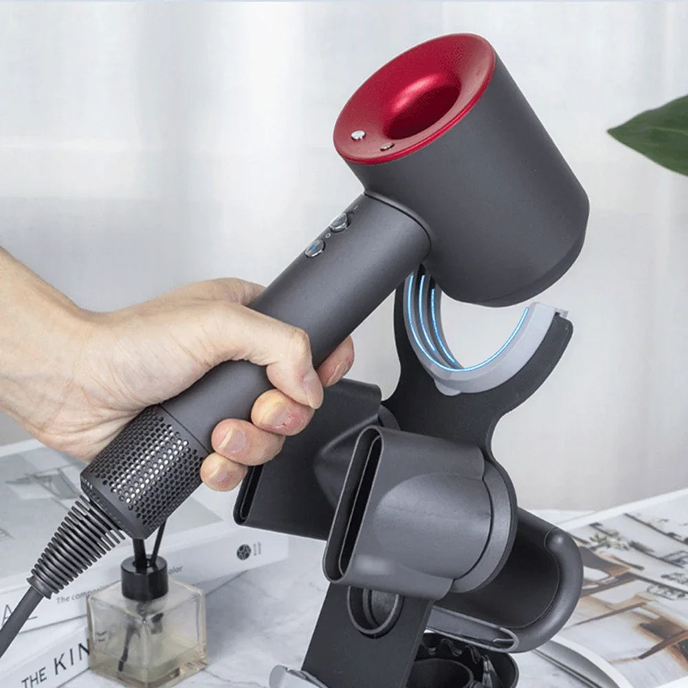 Hair Dryer Stand Holder Bathroom Accessories Organizer Portable Bracket Punch Free Organizer Hair Dryer Storage Space Aluminum