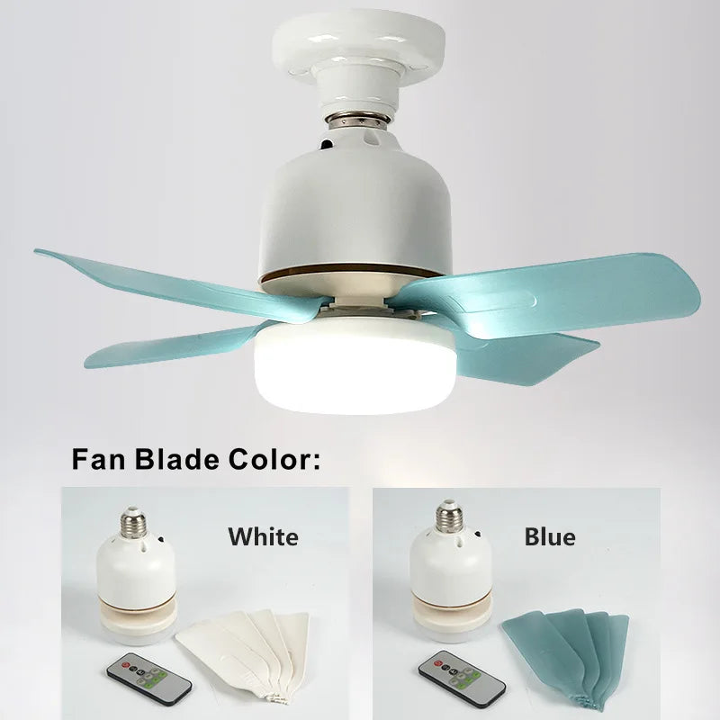 Household detachable fan blades, small fan, restaurant bedroom, intelligent remote control ceiling fan, wind and light adjustmen