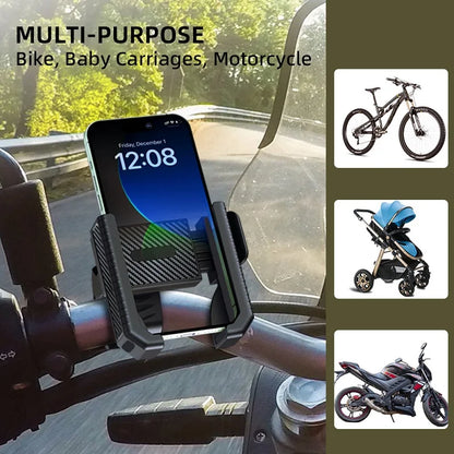 Bike Phone Holder Stand Bicycle Motorcycle Handlebar Mobile Phone Mount Clip GPS Support Shockproof Bracket For 4.5-7.0” Phones