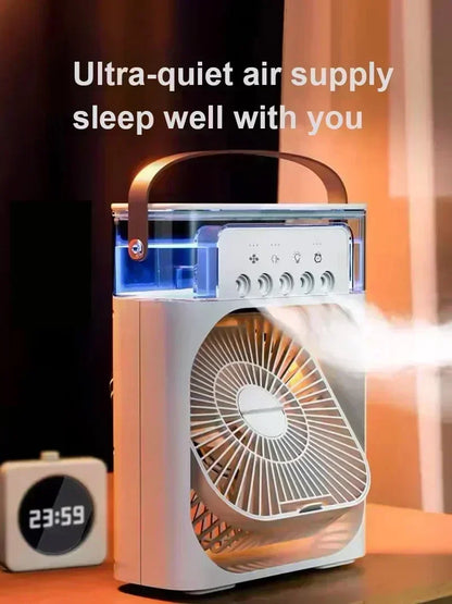 New 3-in-1 fan, air conditioner, mini home air cooler, LED night light, portable humidifier, air conditioning fan, office and ho