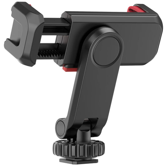 Multi-functional Phone Holder Clamp Phone Tripod Mount Rotatable with Dual Cold Shoe Mounts for Smartphone Vlog