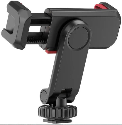 Multi-functional Phone Holder Clamp Phone Tripod Mount Rotatable with Dual Cold Shoe Mounts for Smartphone Vlog