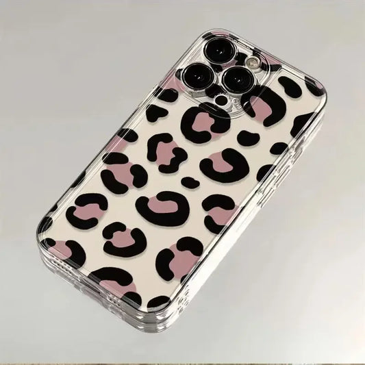 INS Hot Leopard print Phone Cases For iPhone 16 15 14 13 12 11 Pro Max XR 8 7 Plus 13 12 Mini Soft Transparent Cover