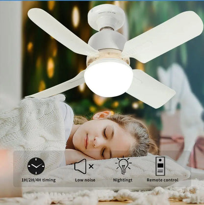 Household detachable fan blades, small fan, restaurant bedroom, intelligent remote control ceiling fan, wind and light adjustmen