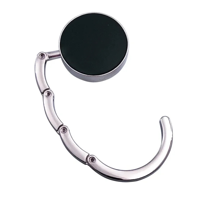 Portable Folding Bag Hanger Handbag Hook Holder Table Hook Crystal Alloy Purse Bag Holder Circle Shape Bag Accessories